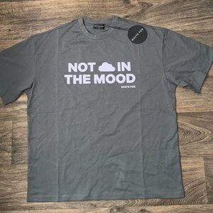 White Fox Boutique "Not In The Mood" Gray Tee with Lilac Print